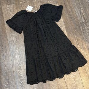 Valentina Naldi Black Eyelet Boho Dress